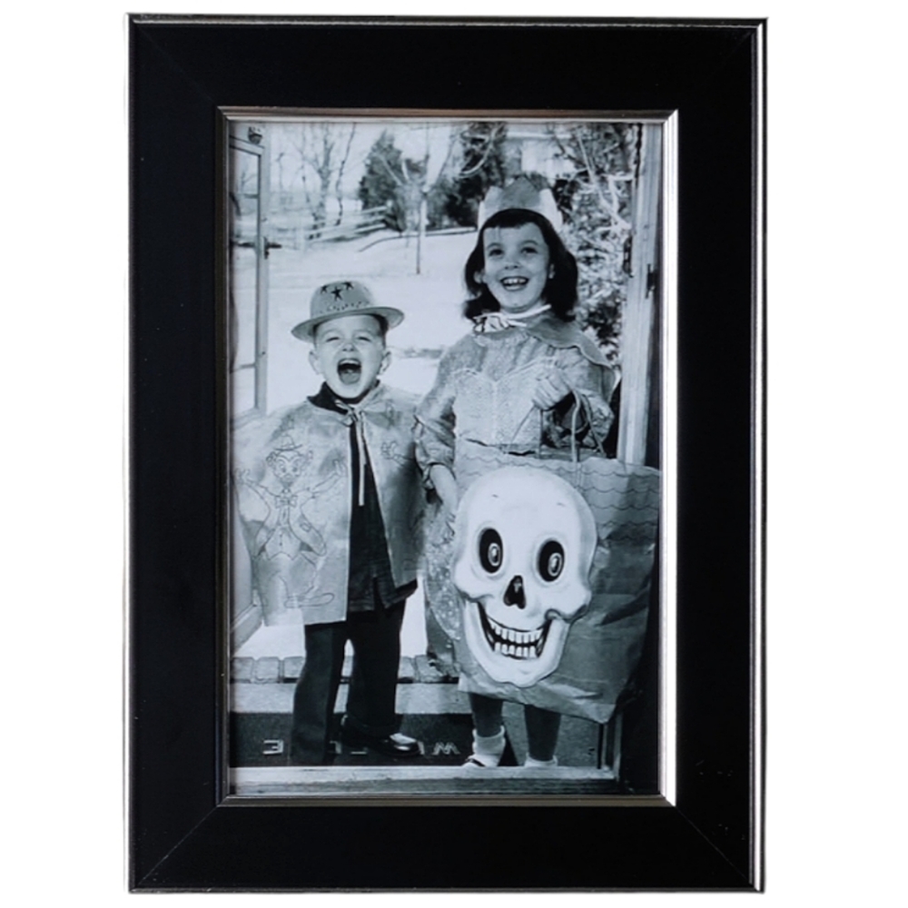 Cute little girl boy kids  vintage retro trick or treating fall autumn Halloween